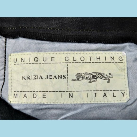 Krizia Jeans 30/32 Dark Blue Coated Denim Straight - Picture 4 of 8